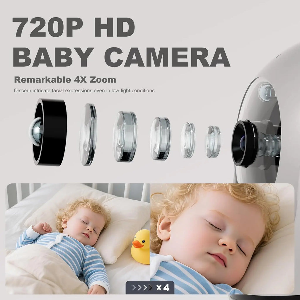 Advanced 5-Inch 720P Baby Monitor with Night Vision, Two-Way Audio, and 48-Hour Battery Life - No WiFi Needed!