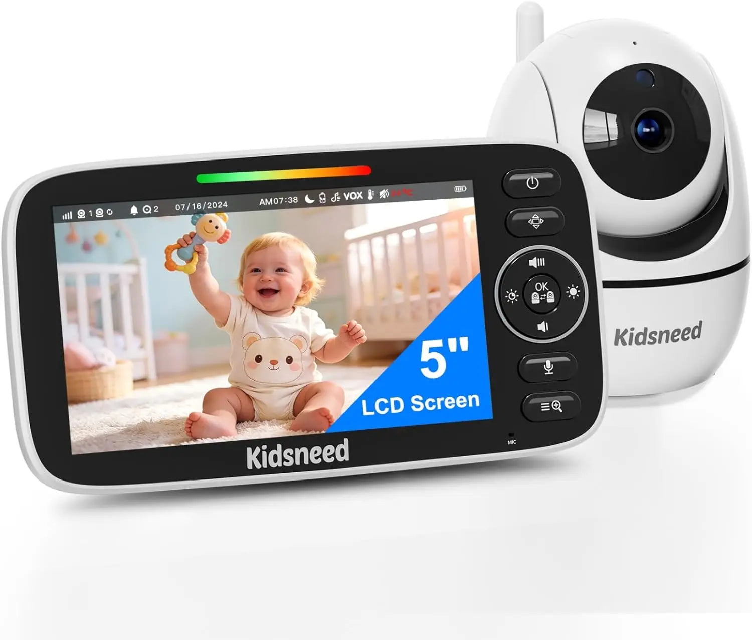 Advanced 5-Inch 720P Baby Monitor with Night Vision, Two-Way Audio, and 48-Hour Battery Life - No WiFi Needed!