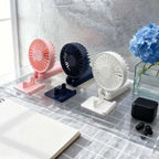 Handheld USB Fan:5-Speed Wind ,Mini Portable Foldable Rechargeable Neck-Hanging Fan with Digital Display for Office / Dormitory