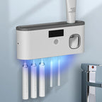 Intelligent UV Toothbrush Sterilizer with Automatic Toothpaste Dispenser - Wall Mounted, Space Saving, Advanced UV Sterilizatio