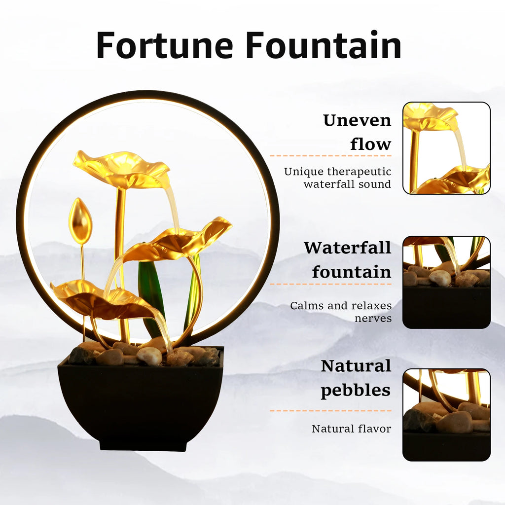 Transform Your Space with the USB-Powered Tabletop Water Fountain - Relax and Unwind with Natural Rocks and LED Lights