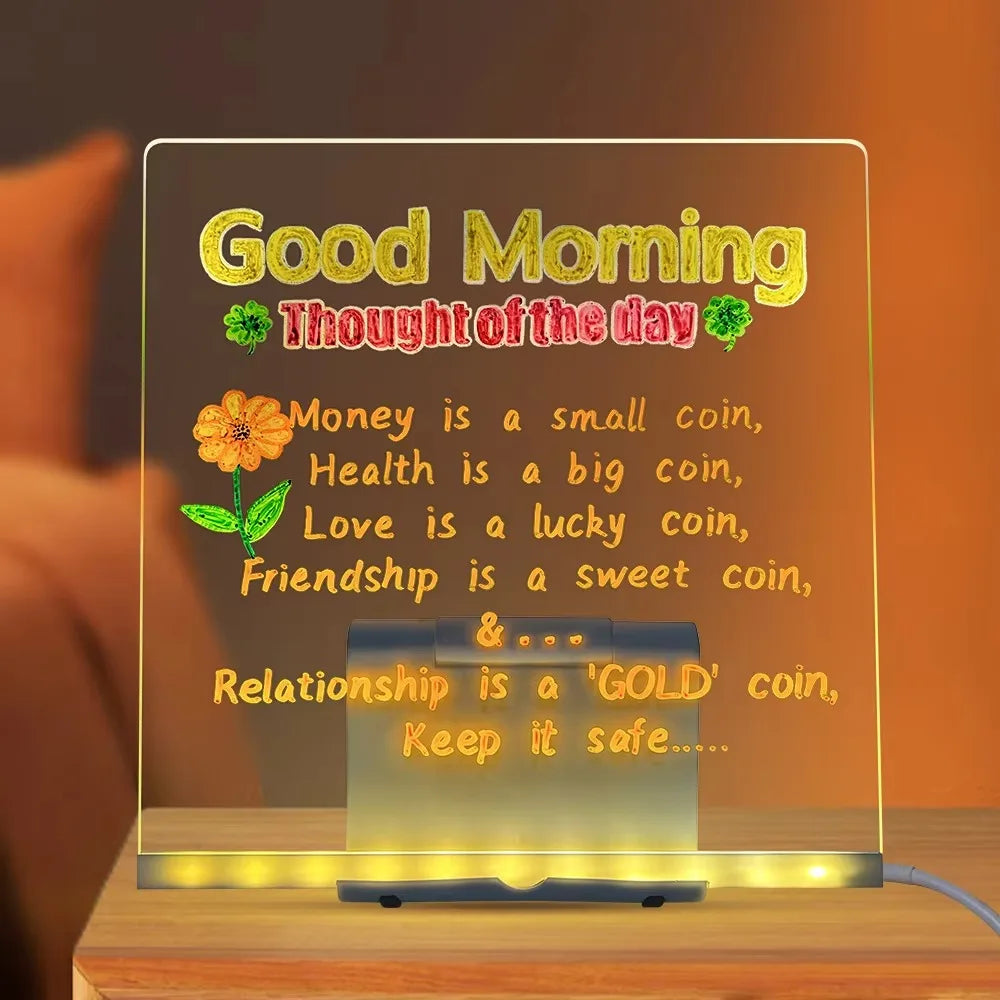 Illuminate Your Creativity with the LED Light-Up Acrylic Message Board - Perfect for Birthdays and Creative Activities!