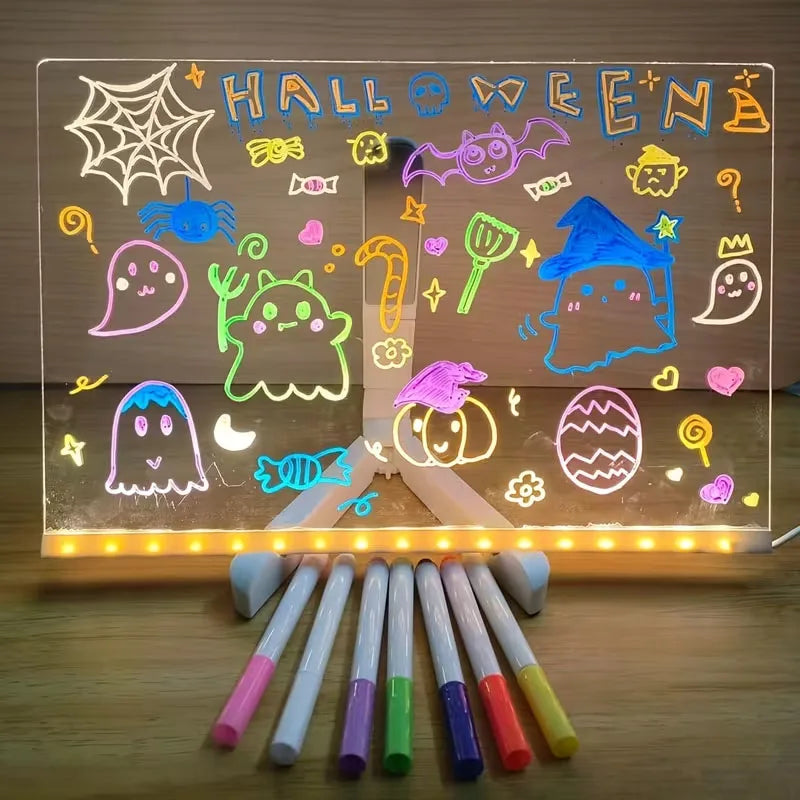 Illuminate Your Creativity with the LED Light-Up Acrylic Message Board - Perfect for Birthdays and Creative Activities!