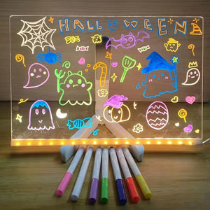 Illuminate Your Creativity with the LED Light-Up Acrylic Message Board - Perfect for Birthdays and Creative Activities!
