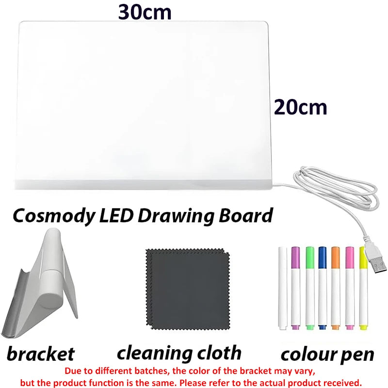 Illuminate Your Creativity with the LED Light-Up Acrylic Message Board - Perfect for Birthdays and Creative Activities!