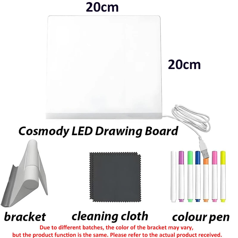 Illuminate Your Creativity with the LED Light-Up Acrylic Message Board - Perfect for Birthdays and Creative Activities!