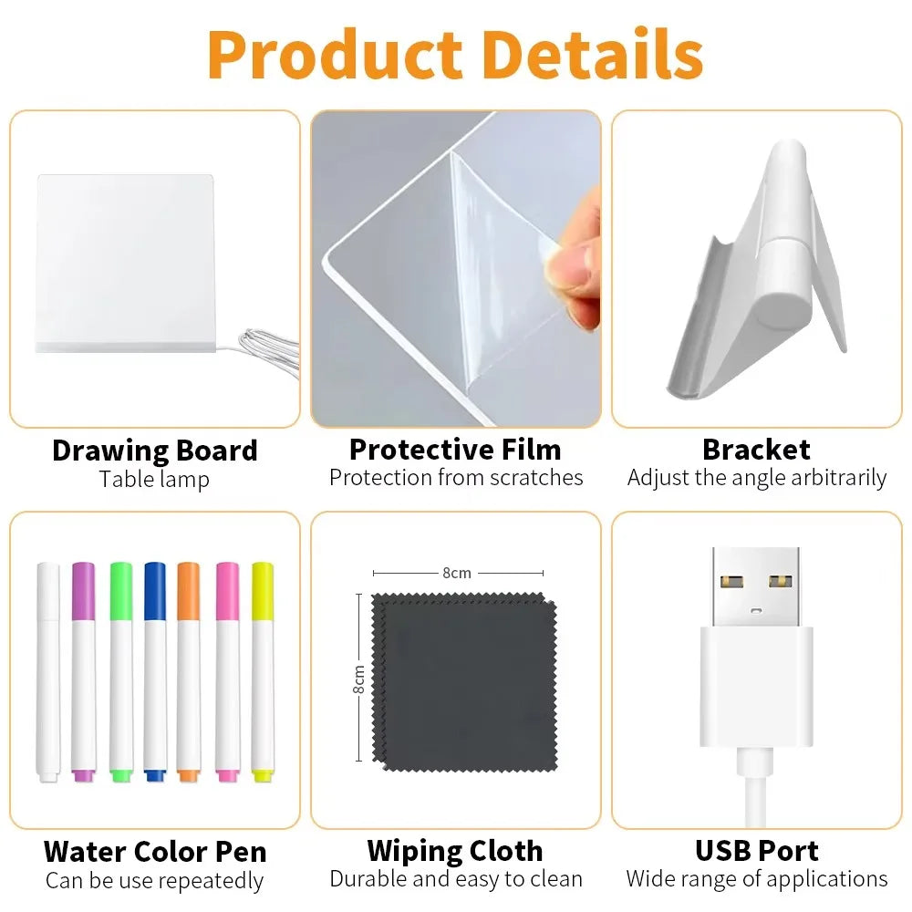 Illuminate Your Creativity with the LED Light-Up Acrylic Message Board - Perfect for Birthdays and Creative Activities!