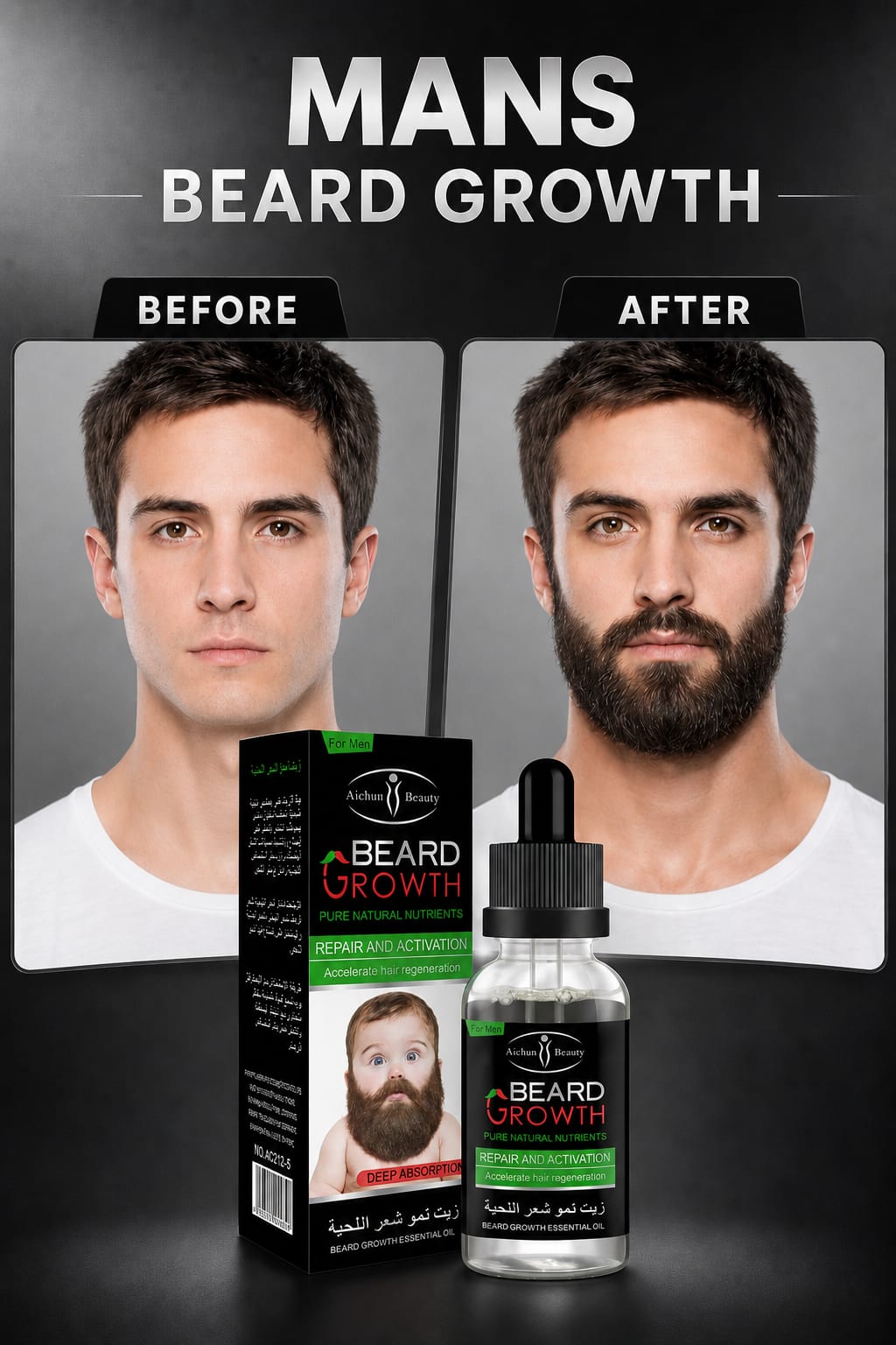 🧔 Natural Men Beard Oil | Beard Growth & Softening Oil | Premium Beard Care for Men.