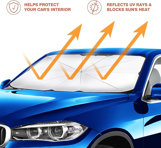 Home Pulse™ Car Windshield Sun Umbrella | Foldable UV Heat Shield.