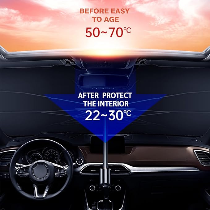 Home Pulse™ Car Windshield Sun Umbrella | Foldable UV Heat Shield.