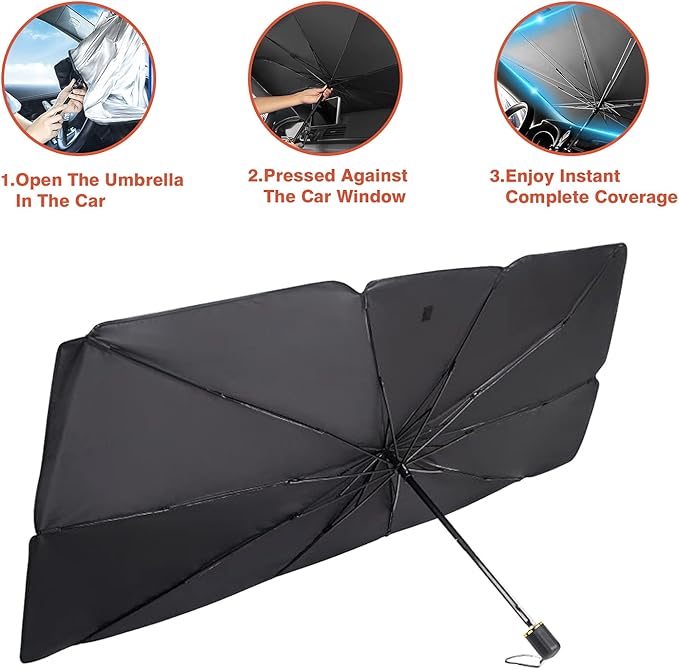 Home Pulse™ Car Windshield Sun Umbrella | Foldable UV Heat Shield.