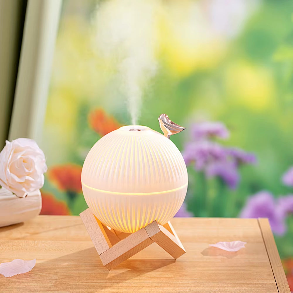 330Ml USB Ultrasonic Cool Mist Humidifier with Warm LED Lamp Mini Aroma Diffuser for Home Kids Room Air Humidifier