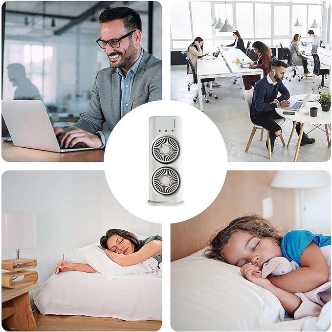 ❄️ Double Ended Spray Fan | Portable USB Rechargeable Mist Cooling Fan | Dual Fan Air Cooler with LED Light.
