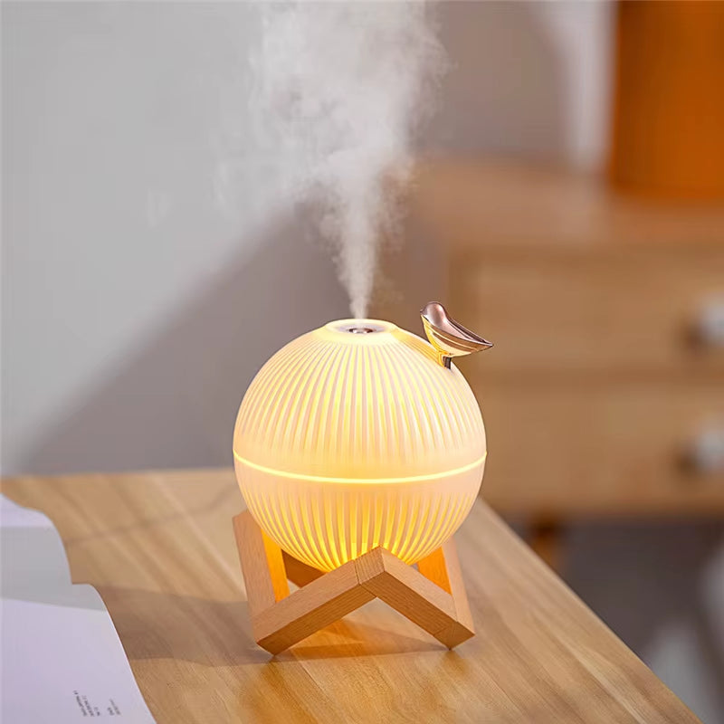 330Ml USB Ultrasonic Cool Mist Humidifier with Warm LED Lamp Mini Aroma Diffuser for Home Kids Room Air Humidifier