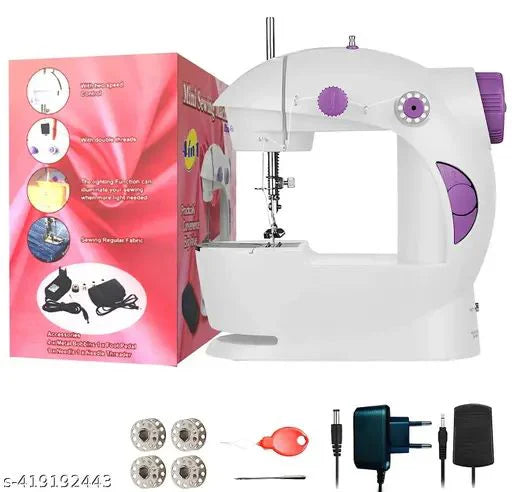 Mini 4-in-1 Electric Household Sewing Machine | Portable Sewing Machine | 12 Stitch Patterns.