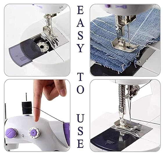 Mini 4-in-1 Electric Household Sewing Machine | Portable Sewing Machine | 12 Stitch Patterns.