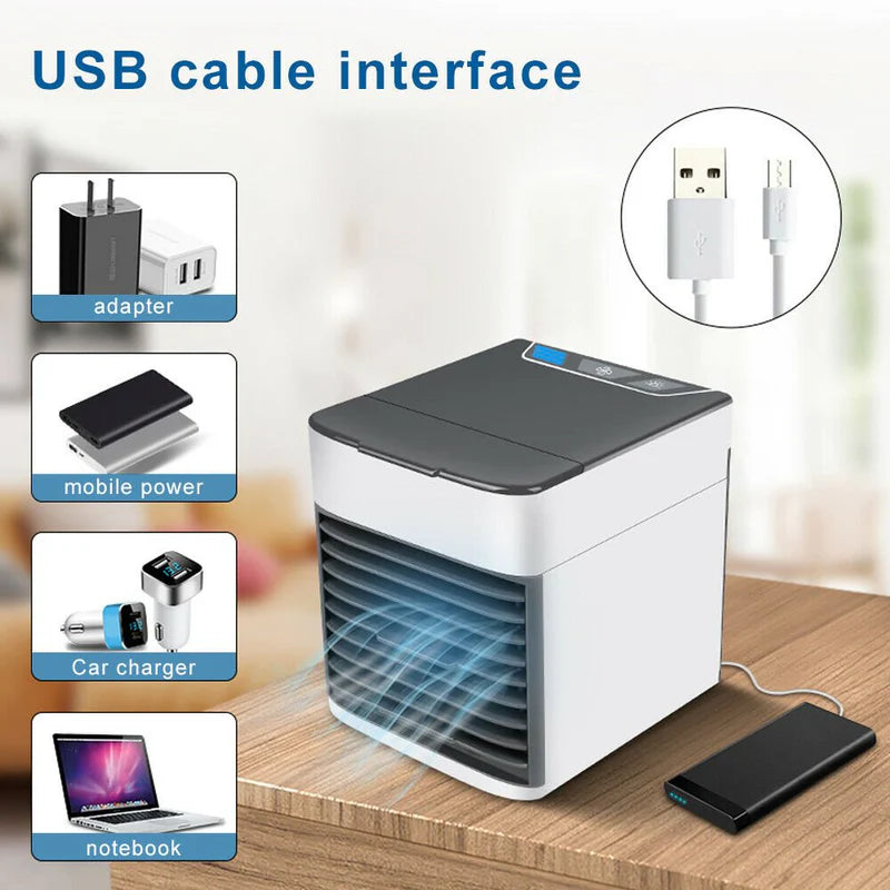 ❄️ Mini Air Conditioning Fan | 3-in-1 Portable Air Cooler | USB Personal Air Cooler with Humidifier & Air Purifier.