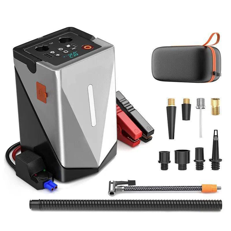 Portable Multi-Function Car Jump Starter | 12000mAh Air Compressor & Emergency Power Bank.
