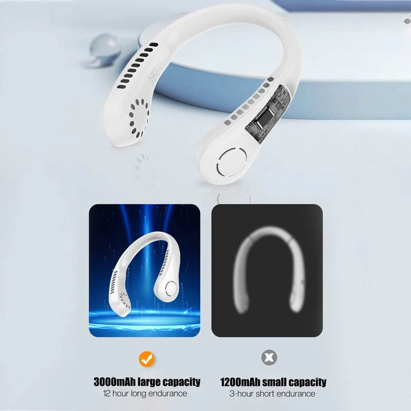 Arctic Breeze™ Bladeless Neck Fan | Rechargeable 360° Cooling Fan.